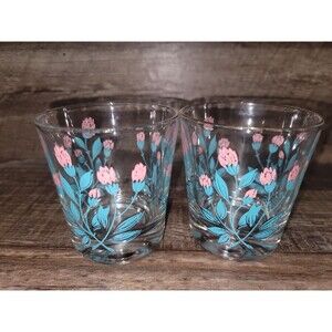 Vintage "Pink Hope" Lowball Glasses